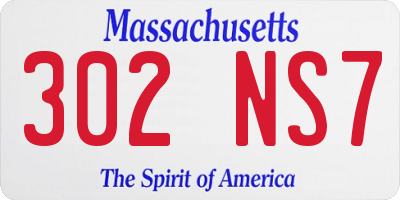 MA license plate 302NS7