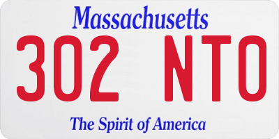 MA license plate 302NT0