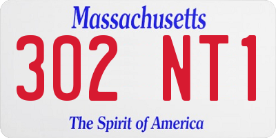 MA license plate 302NT1