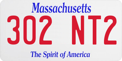 MA license plate 302NT2