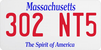 MA license plate 302NT5