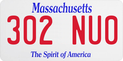MA license plate 302NU0