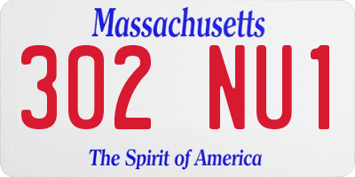 MA license plate 302NU1