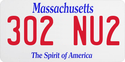 MA license plate 302NU2