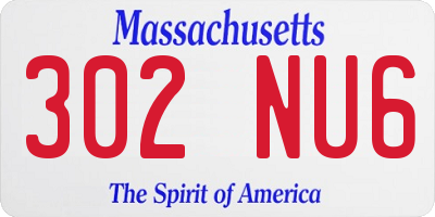 MA license plate 302NU6