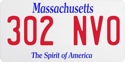 MA license plate 302NV0