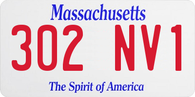 MA license plate 302NV1