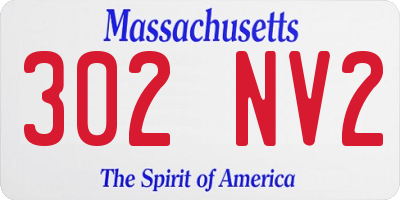 MA license plate 302NV2