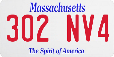 MA license plate 302NV4