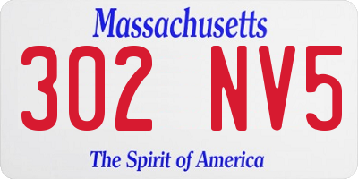 MA license plate 302NV5