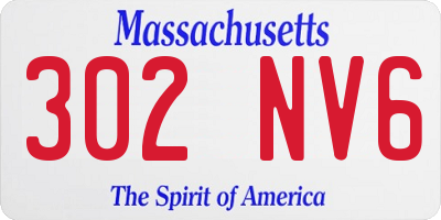 MA license plate 302NV6