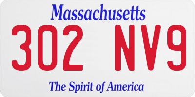 MA license plate 302NV9