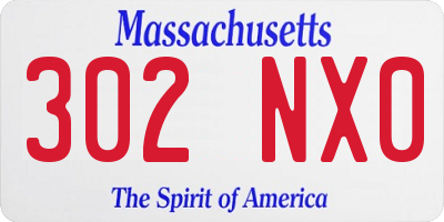 MA license plate 302NX0