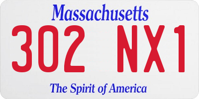 MA license plate 302NX1