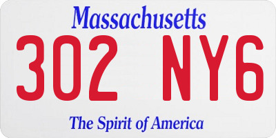 MA license plate 302NY6