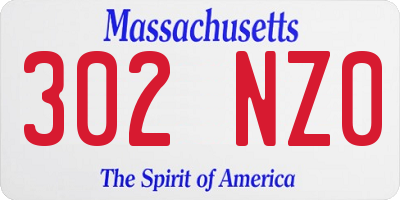 MA license plate 302NZ0