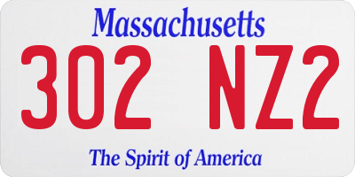 MA license plate 302NZ2
