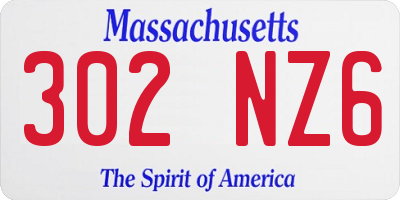 MA license plate 302NZ6