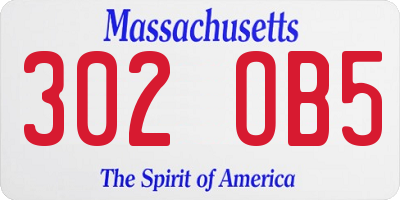 MA license plate 302OB5