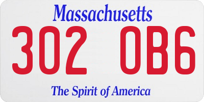 MA license plate 302OB6
