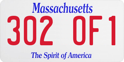 MA license plate 302OF1