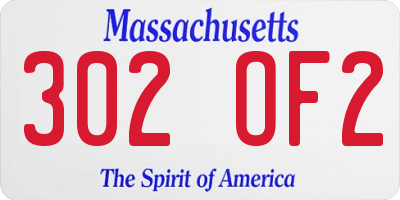 MA license plate 302OF2