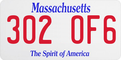 MA license plate 302OF6