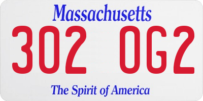 MA license plate 302OG2