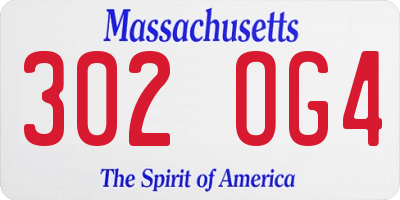 MA license plate 302OG4