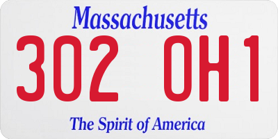 MA license plate 302OH1
