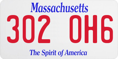 MA license plate 302OH6