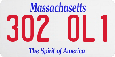 MA license plate 302OL1
