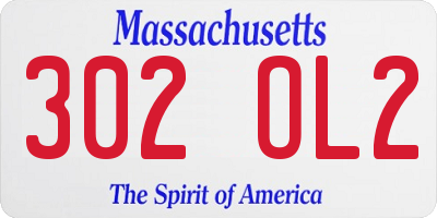 MA license plate 302OL2