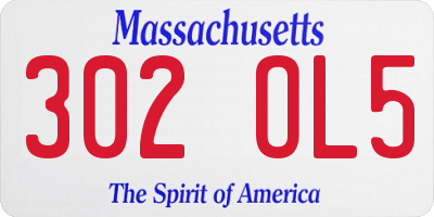 MA license plate 302OL5