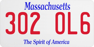 MA license plate 302OL6