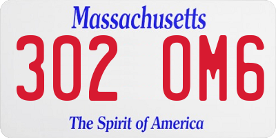 MA license plate 302OM6