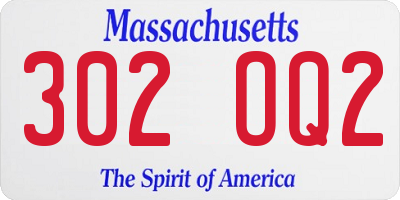 MA license plate 302OQ2
