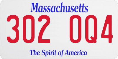 MA license plate 302OQ4