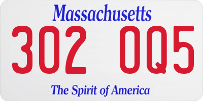 MA license plate 302OQ5