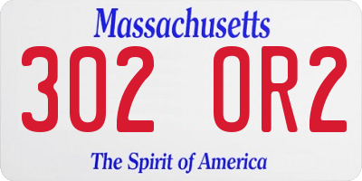 MA license plate 302OR2