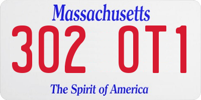 MA license plate 302OT1