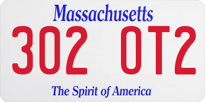 MA license plate 302OT2