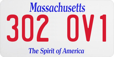 MA license plate 302OV1