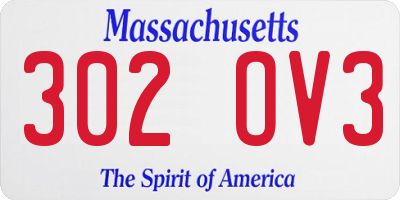 MA license plate 302OV3