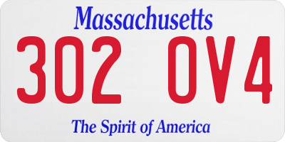 MA license plate 302OV4