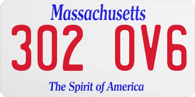 MA license plate 302OV6