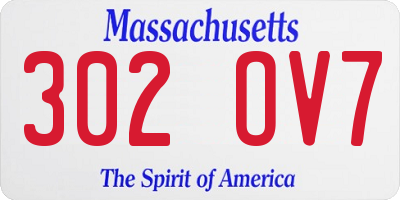 MA license plate 302OV7