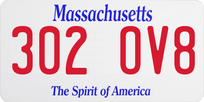 MA license plate 302OV8