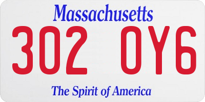 MA license plate 302OY6