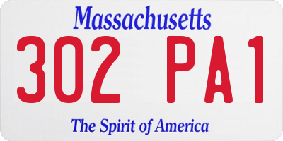 MA license plate 302PA1